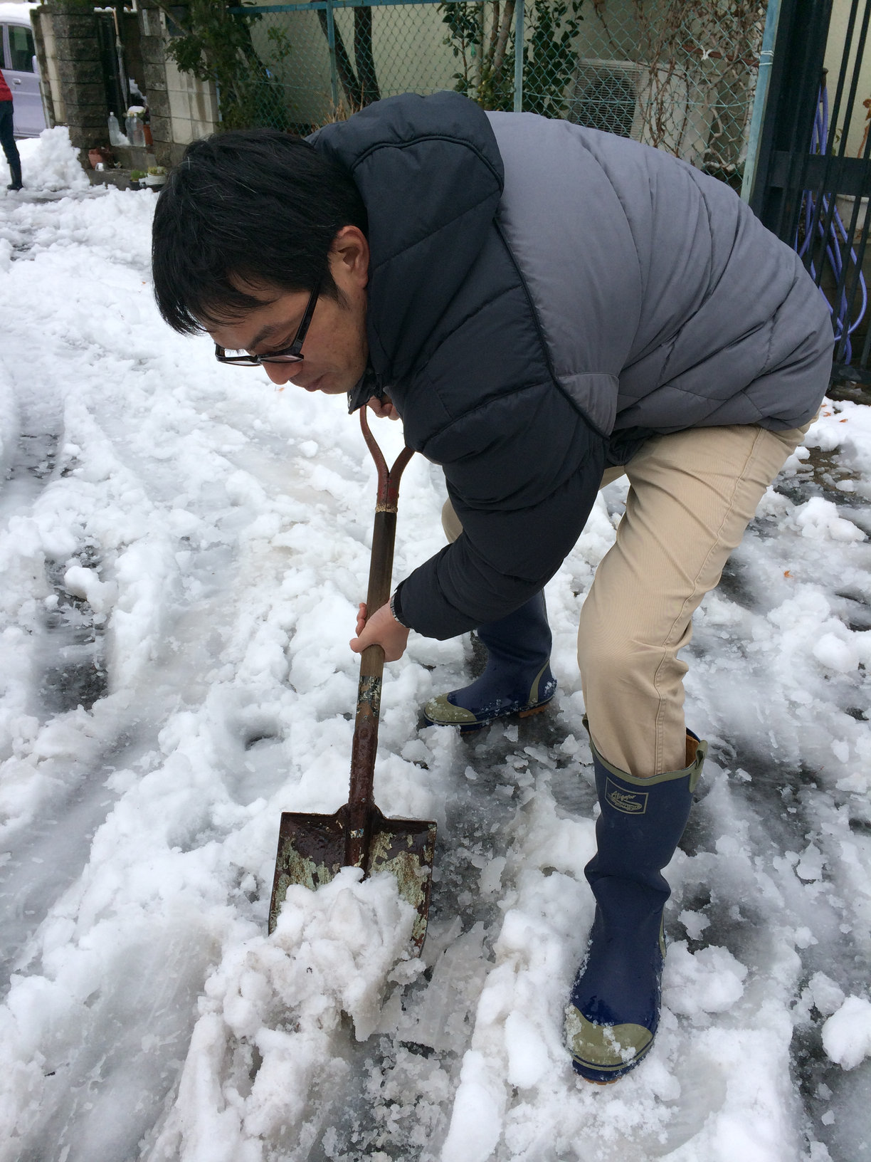 現場にて雪かきしました！（さいたま市見沼区）